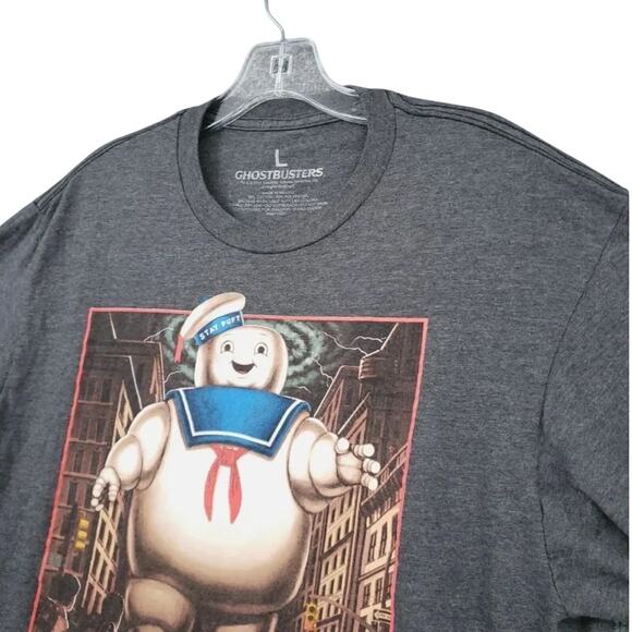 Ghostbusters Gray Short Sleeve T-Shirt Stay-Puft Marshmallow Man, Size Large - Picture 5 of 10
